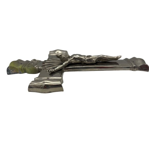Vintage Elgin 80 Wall Crucifix INRI Jesus Cross Metal Religious Decor - Picture 5 of 6
